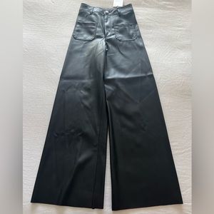 Zara Wide Leg Faux Leather Pants - Never been worn,  perfect condition